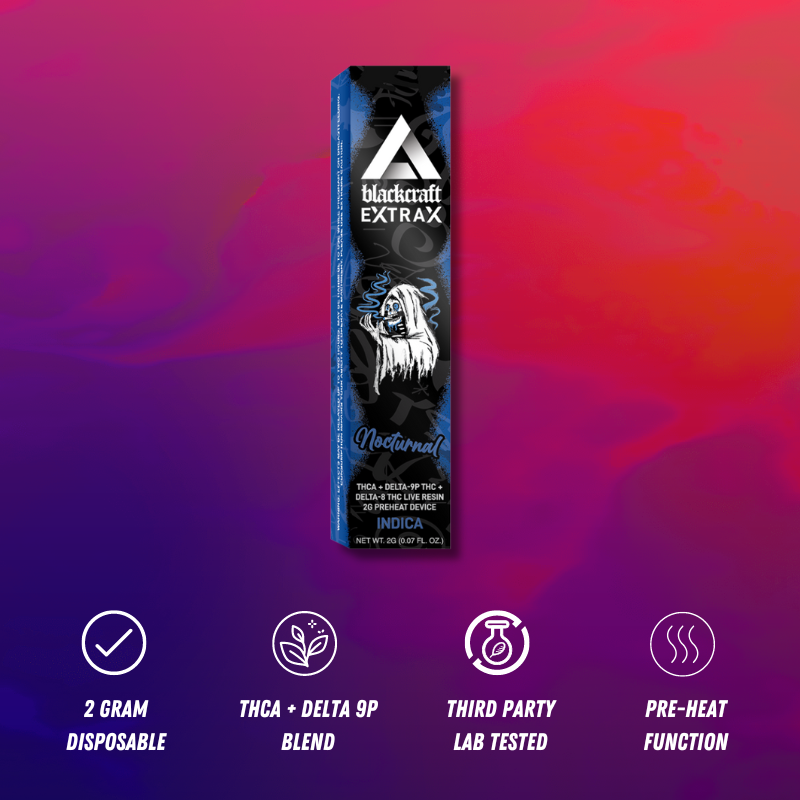 Delta Extrax Nocturnal | Pre-Heat Disposable 2G | Blackcraft Extrax Best Price