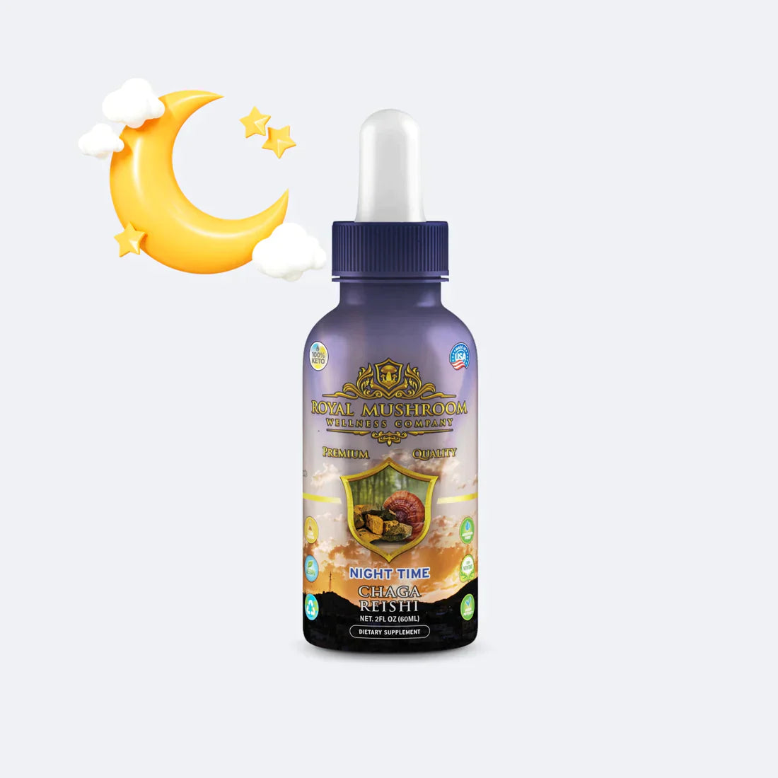 Royal Mushroom Night Time Tincture | Chaga & Reishi Extract Best Price