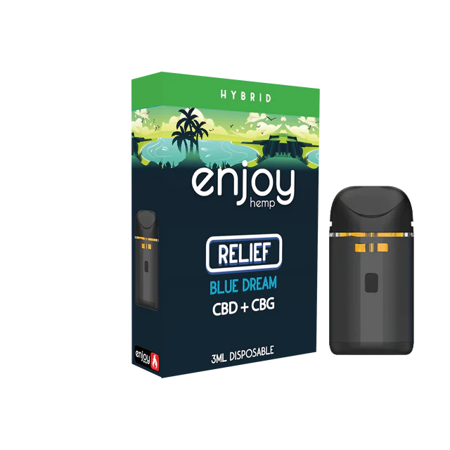 Enjoy Hemp 3ml CBD + CBG Disposable for Relief - Blue Dream (Hybrid) Best Price