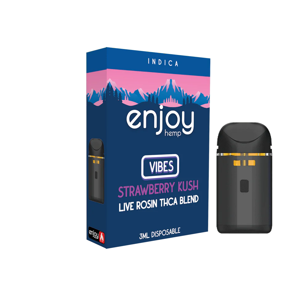 Enjoy Hemp 3ml THCA Blend Disposable for Vibes - Strawberry Kush (Indica) Best Price