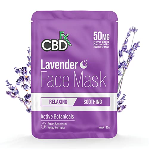 CBDfx 50mg CBD Night/Lavender Face Mask Spa Quality Ingredients Single Best Price