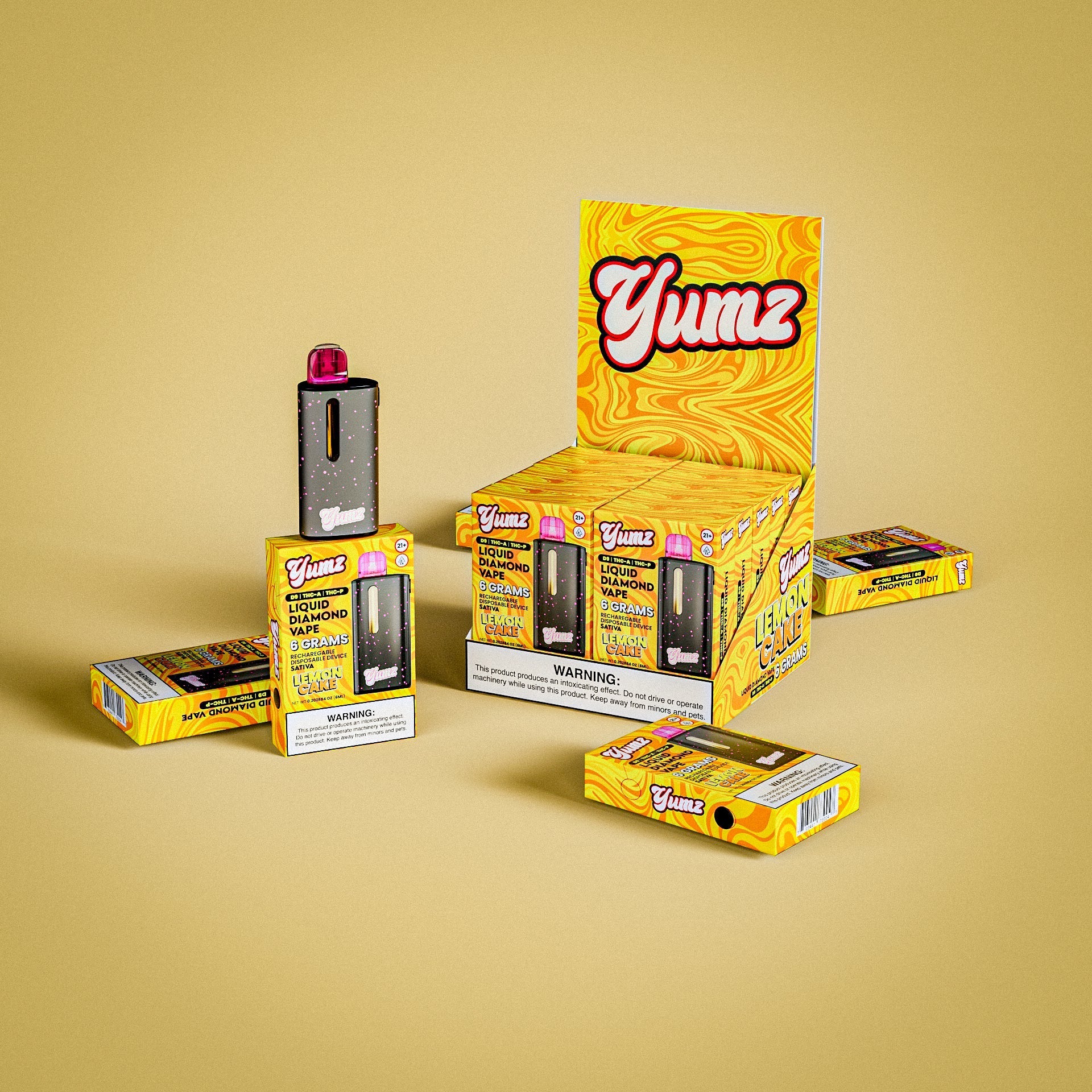 Yumz - Lemon Cake - Sativa - THC Disposable Vape ( 6 Grams ) ( D9 + THCA + THC-P ) Best Price