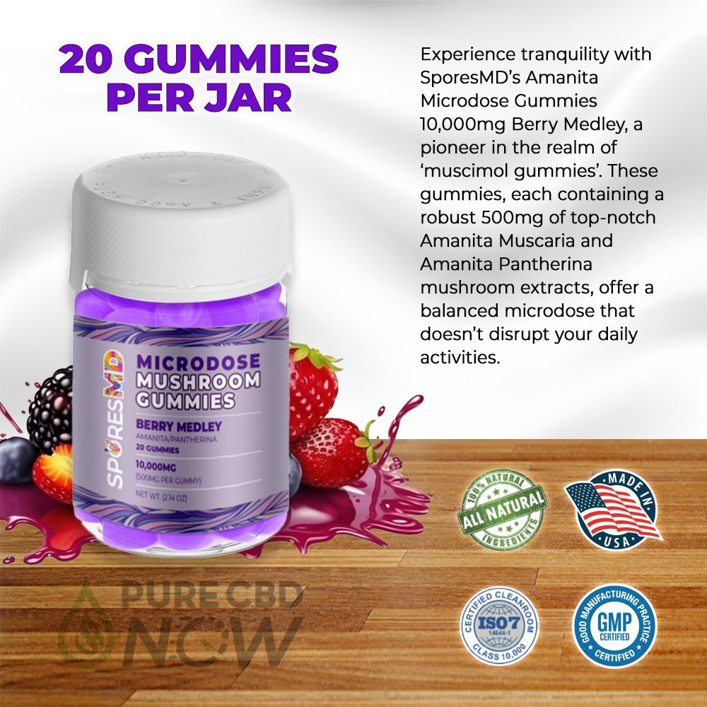 Amanita Microdose Mushroom Gummies 10,000mg Best Price