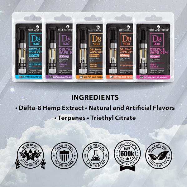 Blue Moon Hemp Delta 8 Vape Cartridge 930mg Best Price