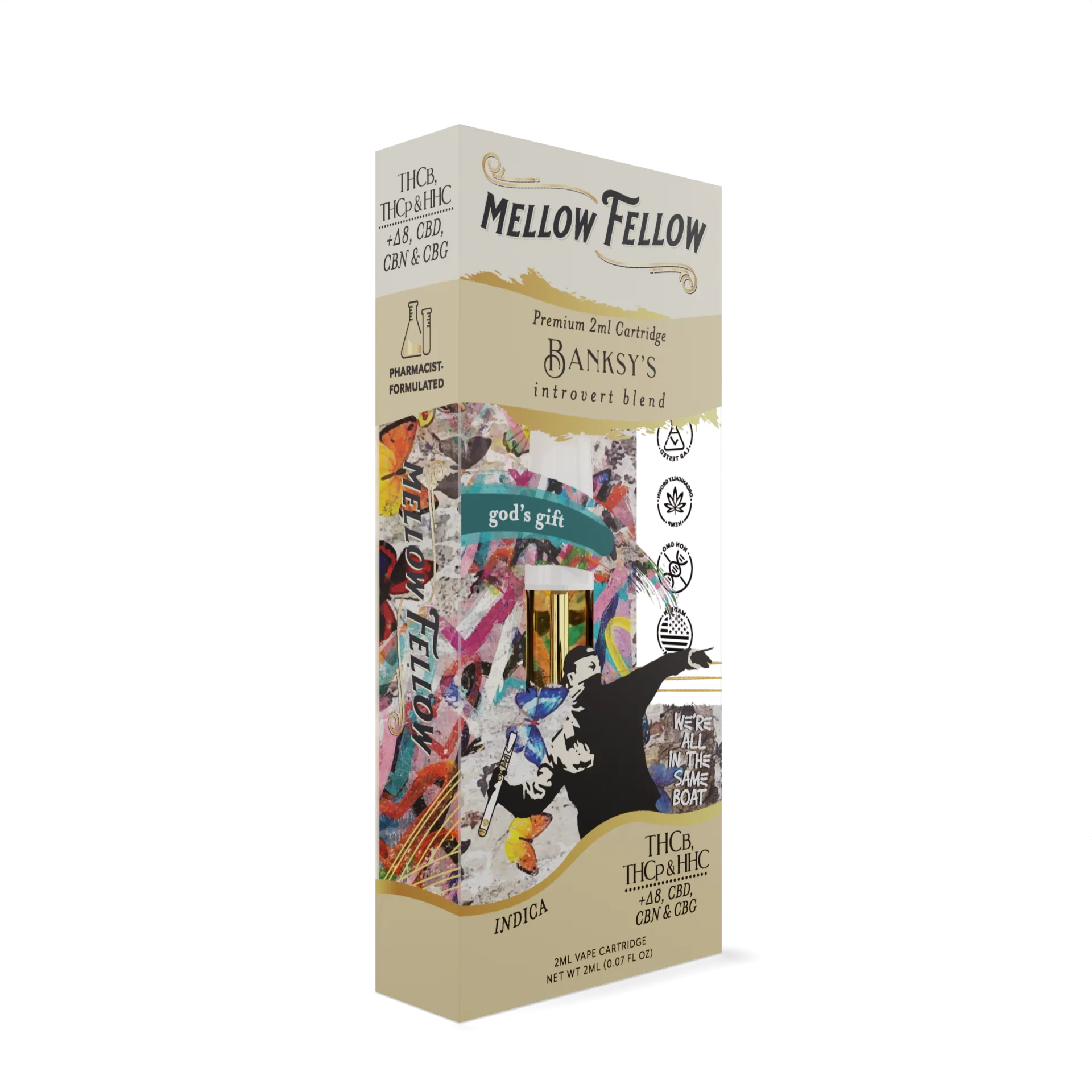 Mellow Fellow Banksy's Introvert Blend 2ml Vape Cartridge God's Gift Best Price