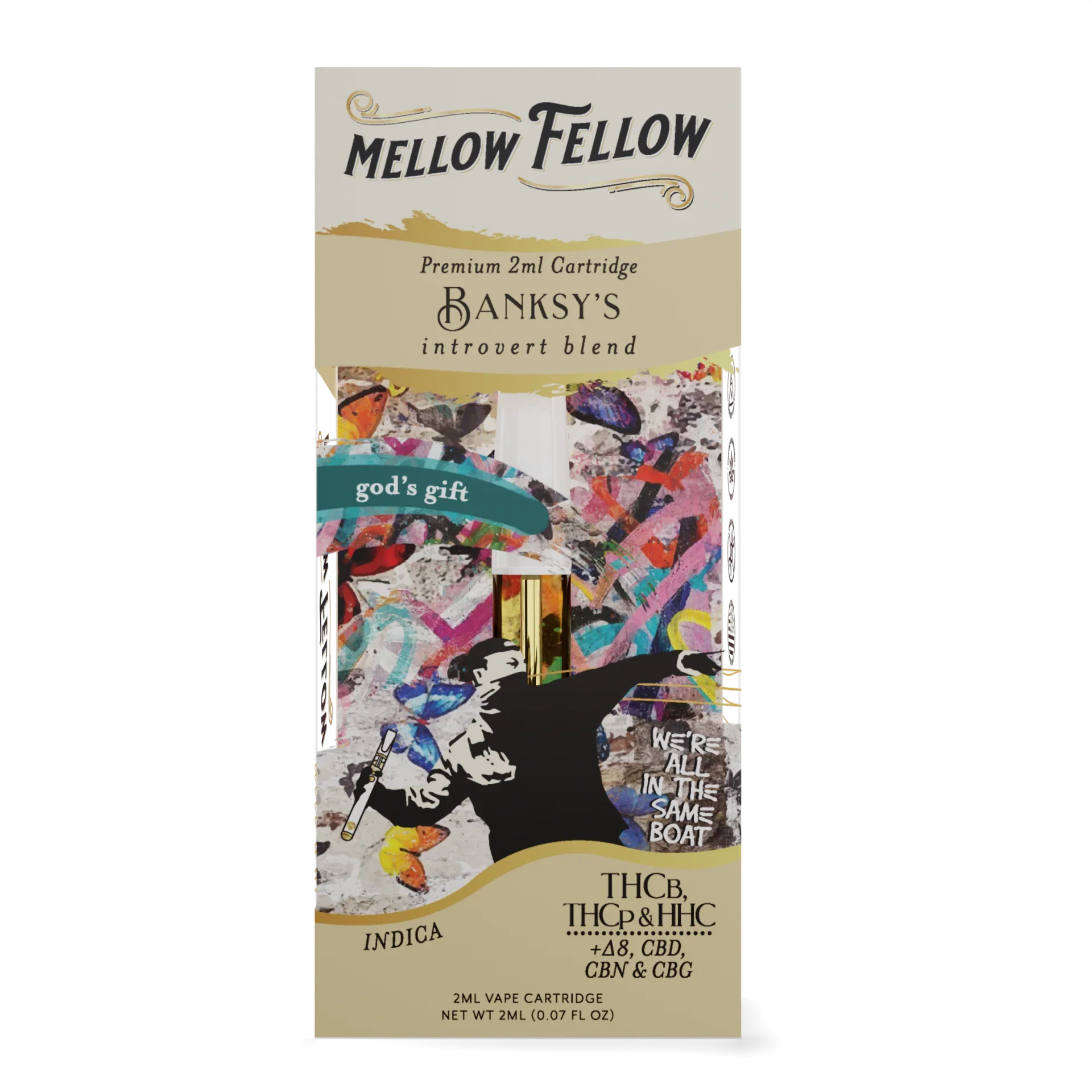 Mellow Fellow Banksy's Introvert Blend 2ml Vape Cartridge God's Gift Best Price