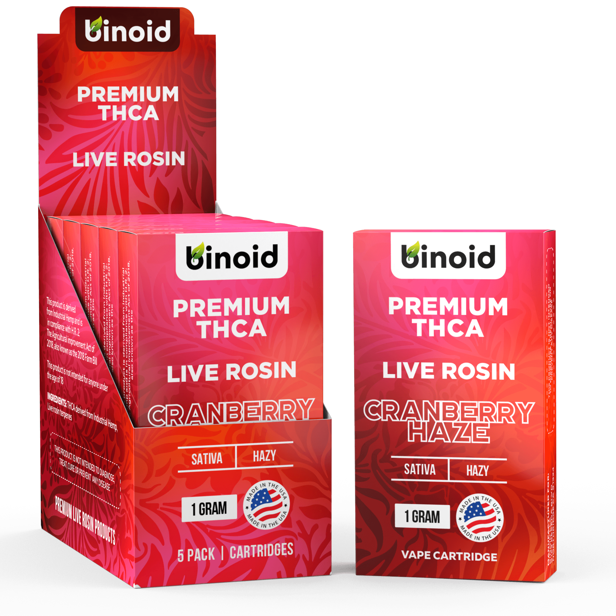 Binoid THCA Vape Cartridge Cranberry Haze - Live Rosin Best Price