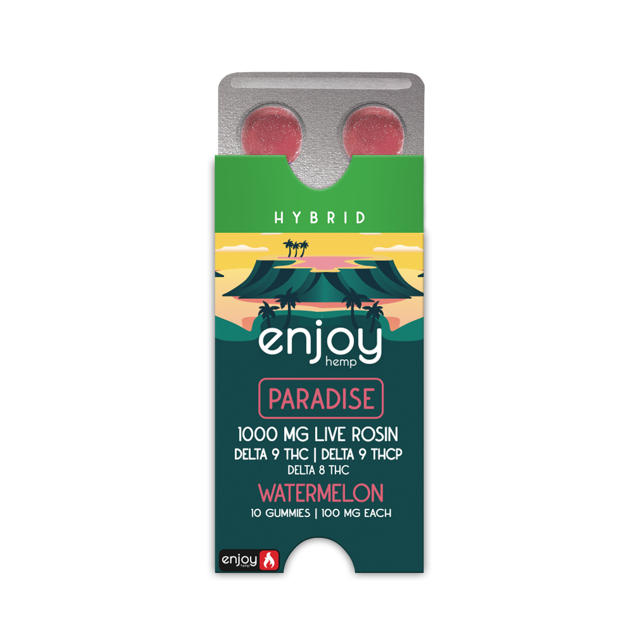 Enjoy Hemp Paradise 1000mg Gummies (100 mg Each | THCP+D9+D8 | 10 Gummies) Best Price
