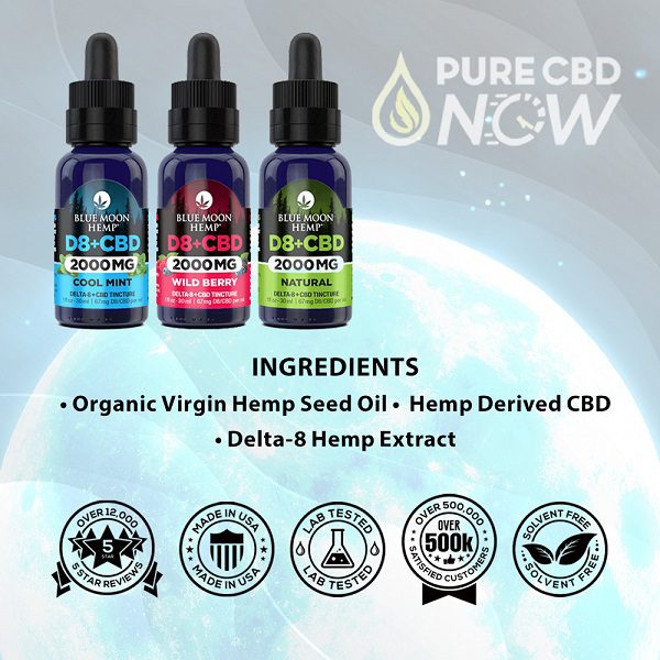 Blue Moon Hemp D8 and CBD Tincture 2000mg Best Price