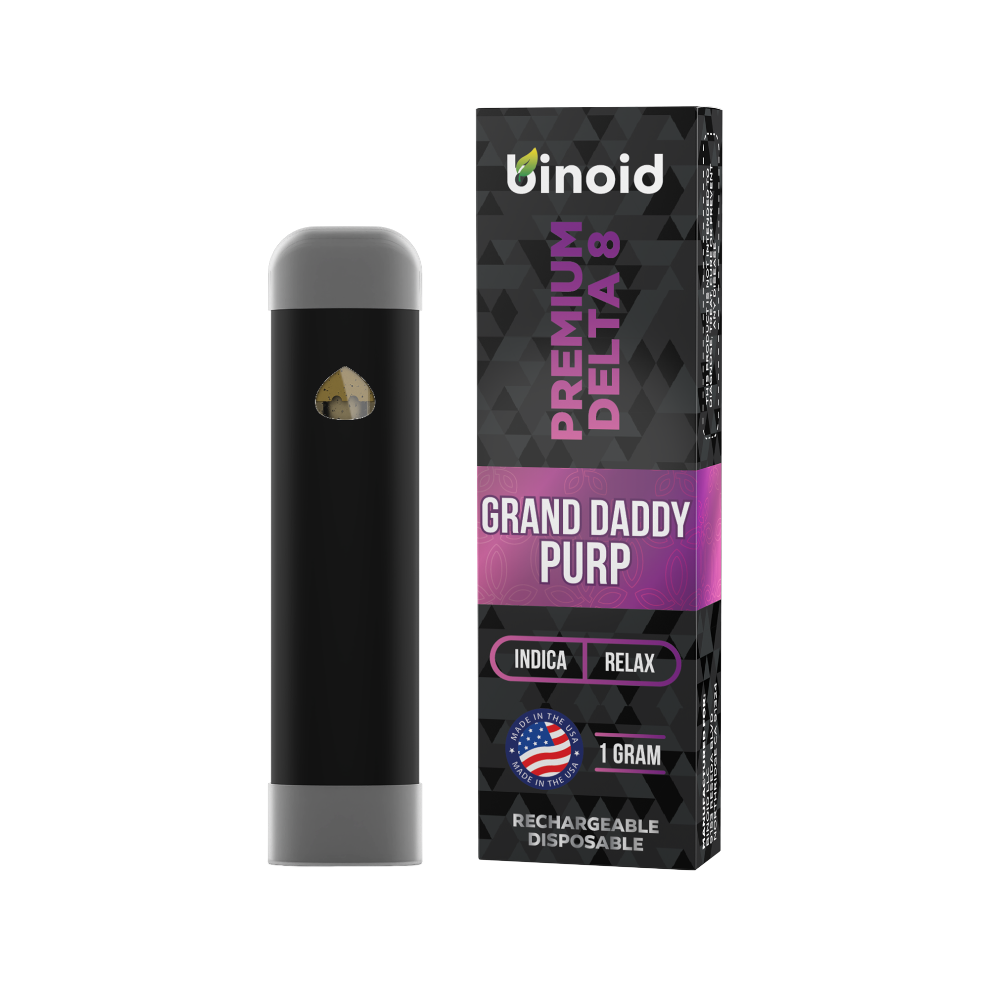 Binoid Delta 8 THC Vape Cartridge - Grand Daddy Purp Best Price