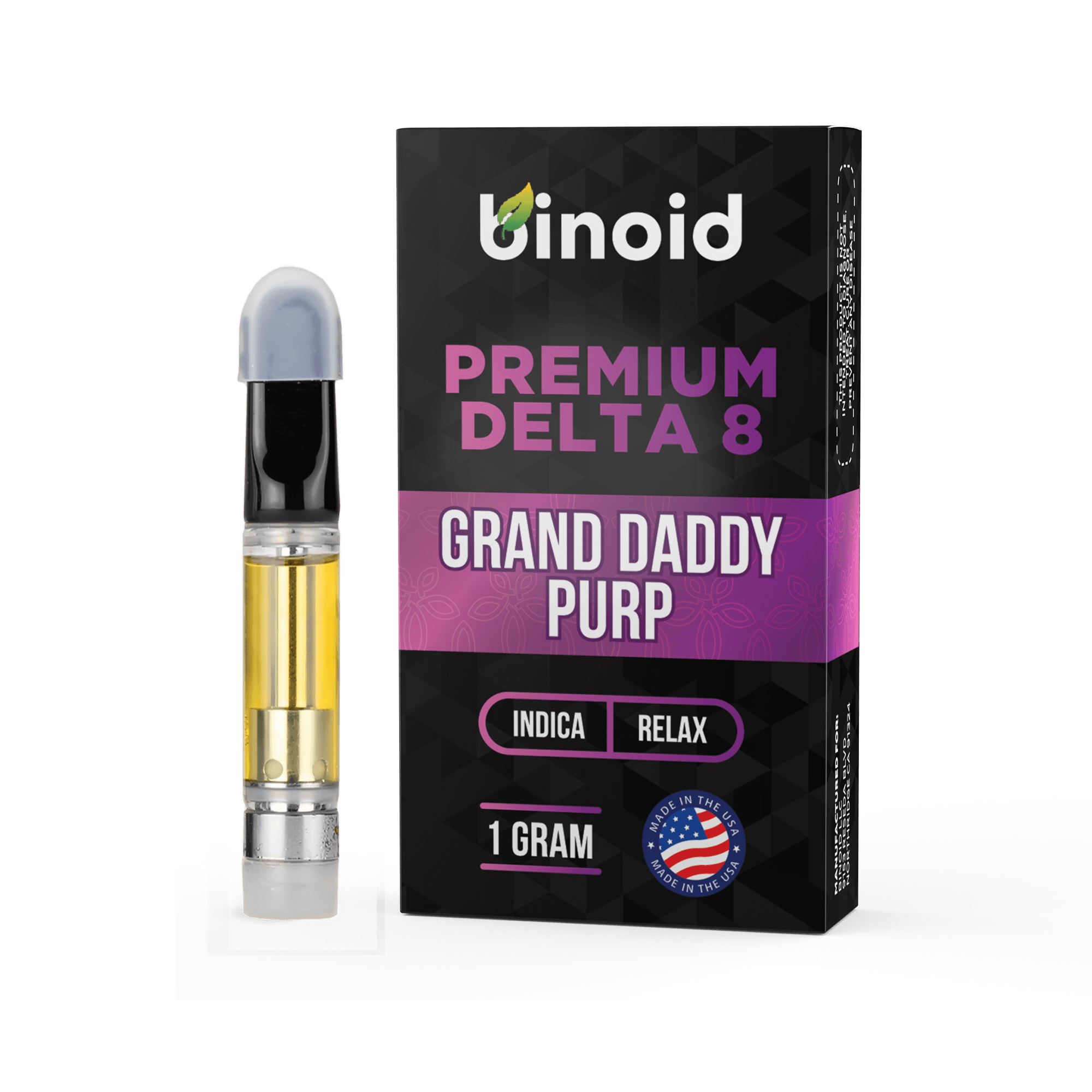 Binoid Delta 8 THC Vape Cartridge - Grand Daddy Purp Best Price