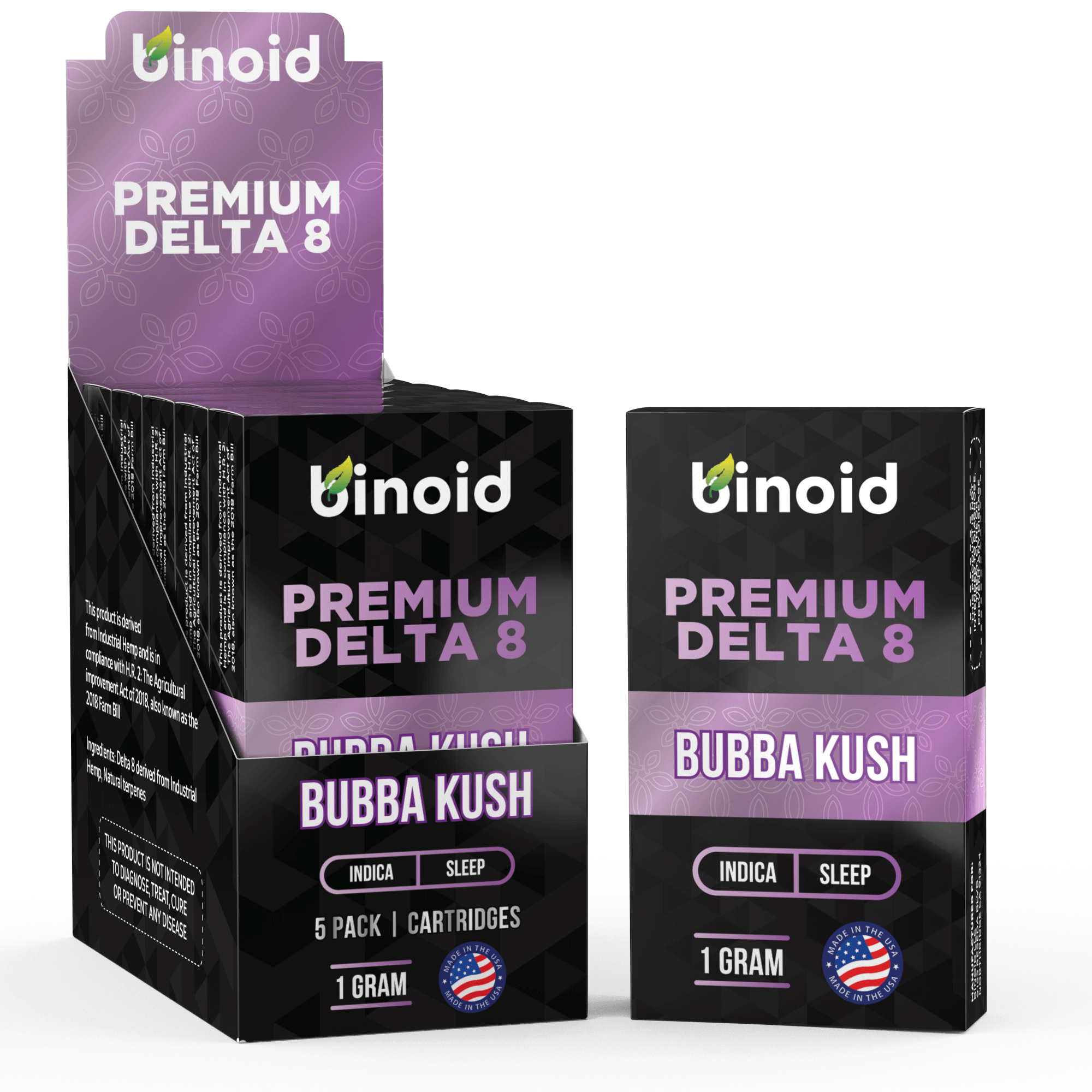Binoid Delta 8 THC Vape Cartridge - Bubba Kush Best Price
