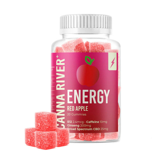 Canna River CBD Edible - Broad Spectrum Energy Gummies - Red Apple Best Price