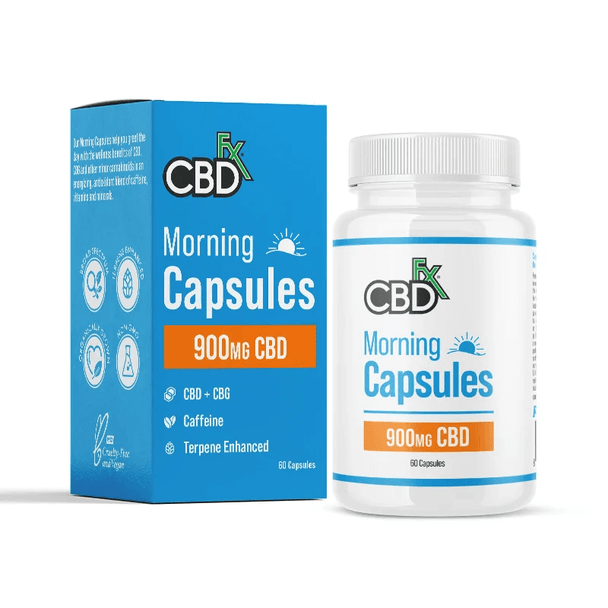 CBD Capsules - Broad Spectrum Morning Capsules CBD + CBG - 900mg - By CBDfx Best Price