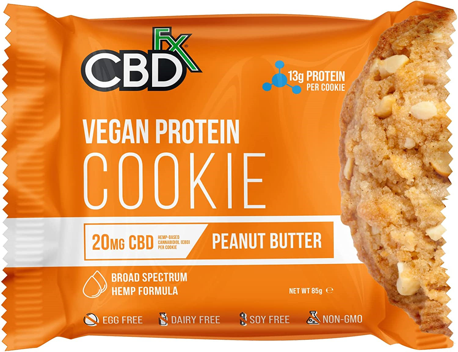 CBDFX CBD Edibles - Vegan Protein Peanut Butter CBD Cookie 20MG Best Price