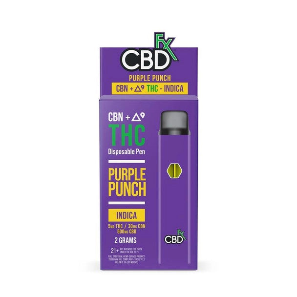 CBD Vape Pen - Purple Punch Indica CBD + Delta 9 Disposable - 2 Grams - By CBDfx Best Price