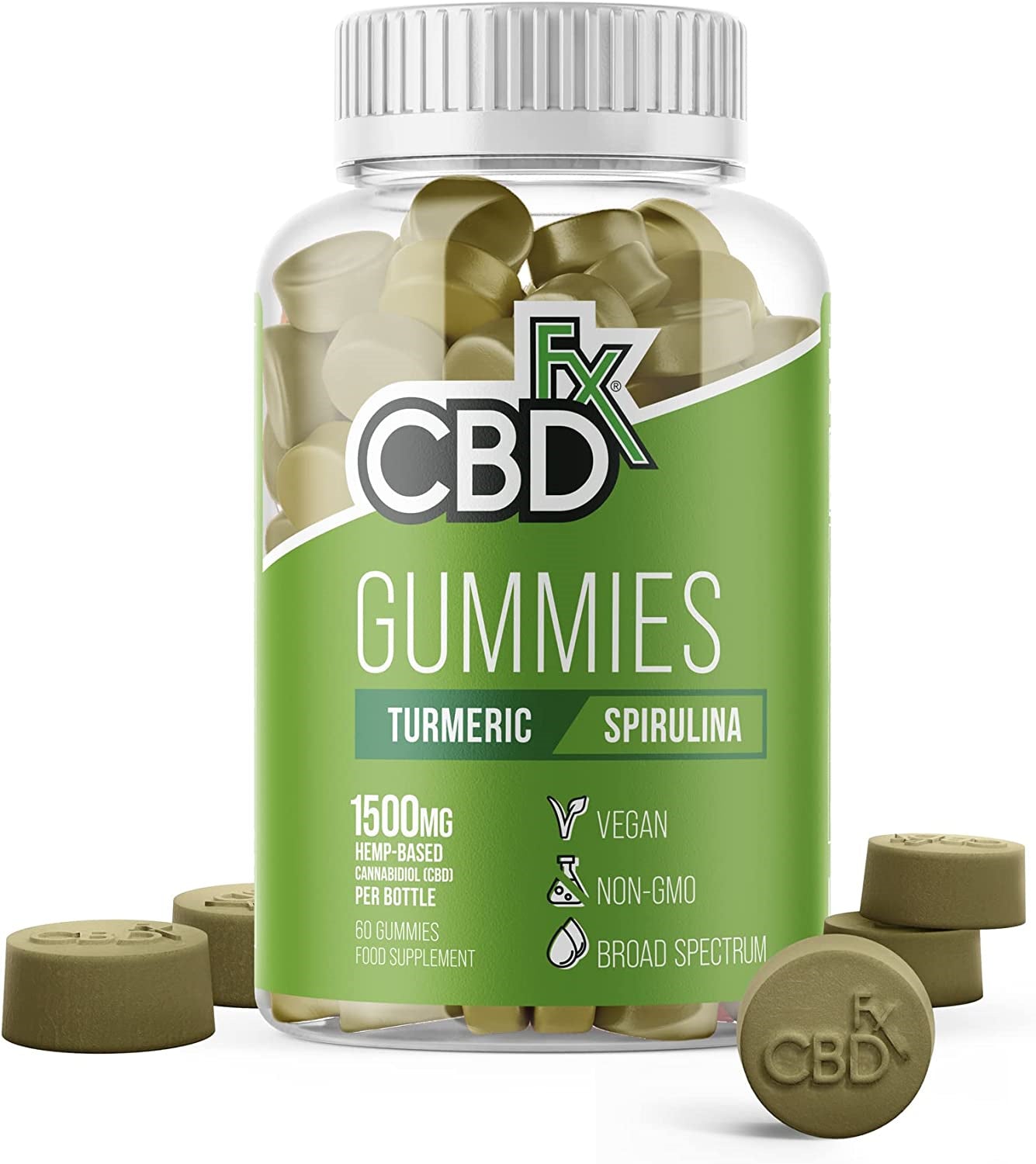 CBDfx CBD Gummies Broad Spectrum Turmeric & Spirulina Gummies Best Price