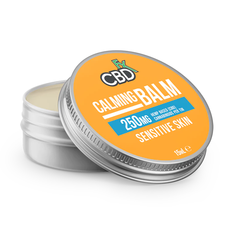 CBDfx Calming Balm 250mg CBD High Strength Infused with Moisturising Shea Butter and Primrose Oil 15ml Tin Best Price