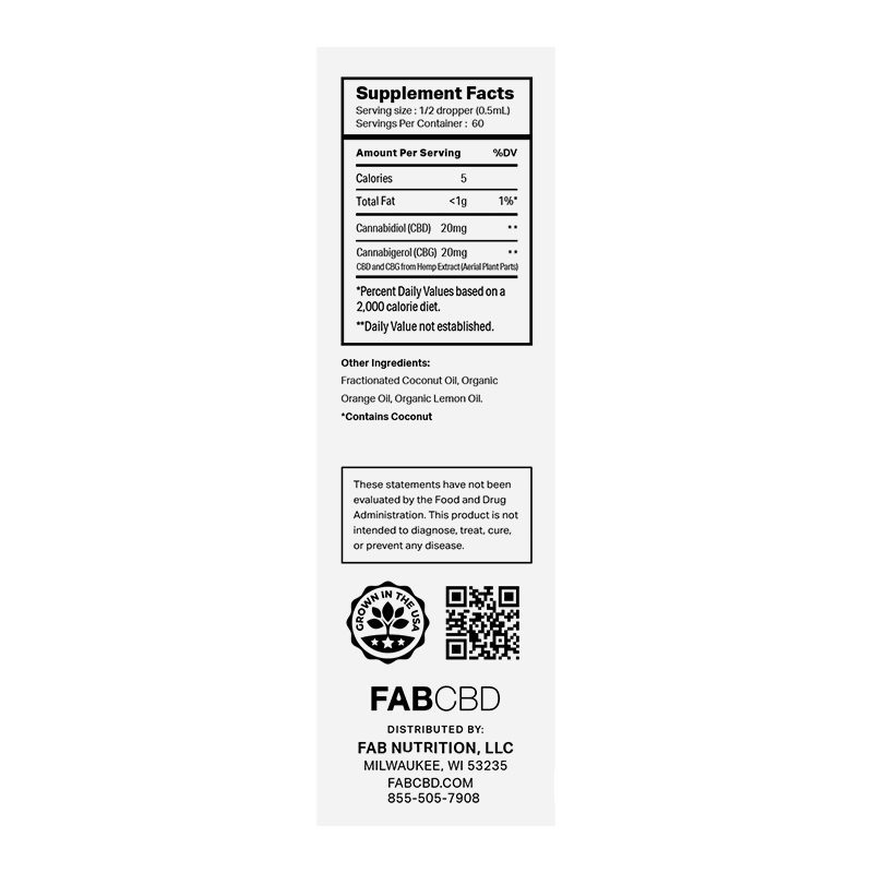 FAB CBG Oil Natural Flavor Best Price