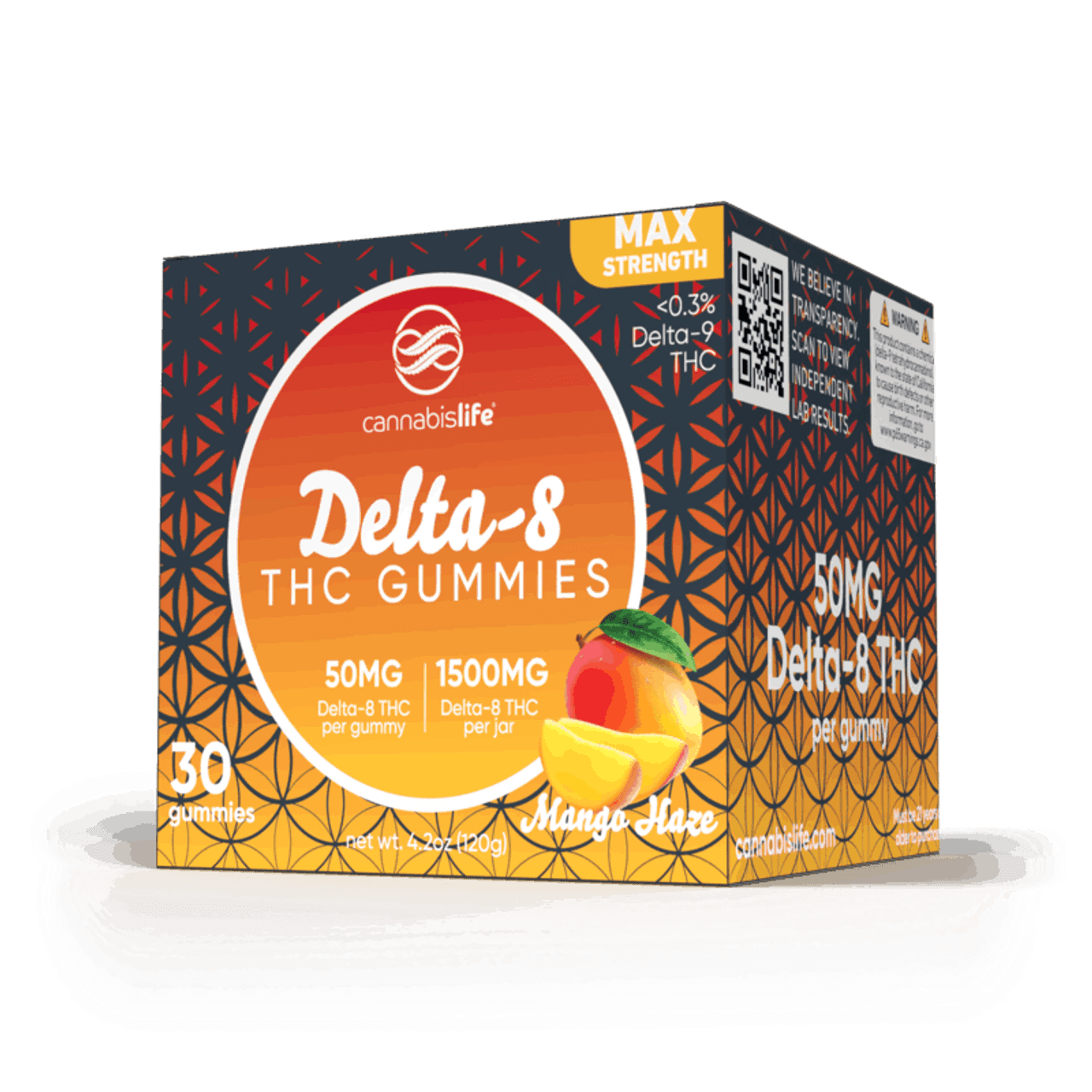 Cannabis Life MANGO HAZE DELTA-8 GUMMIES – (30CT) 1500MG Best Price