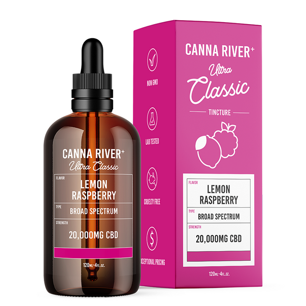 Canna River CBD Oil - Broad Spectrum Ultra Classic Tincture - Lemon Raspberry Best Price