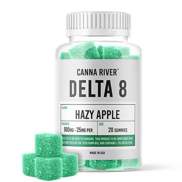 Canna River Delta 8 Edible - Hazy Apple Gummies - 500mg Best Price