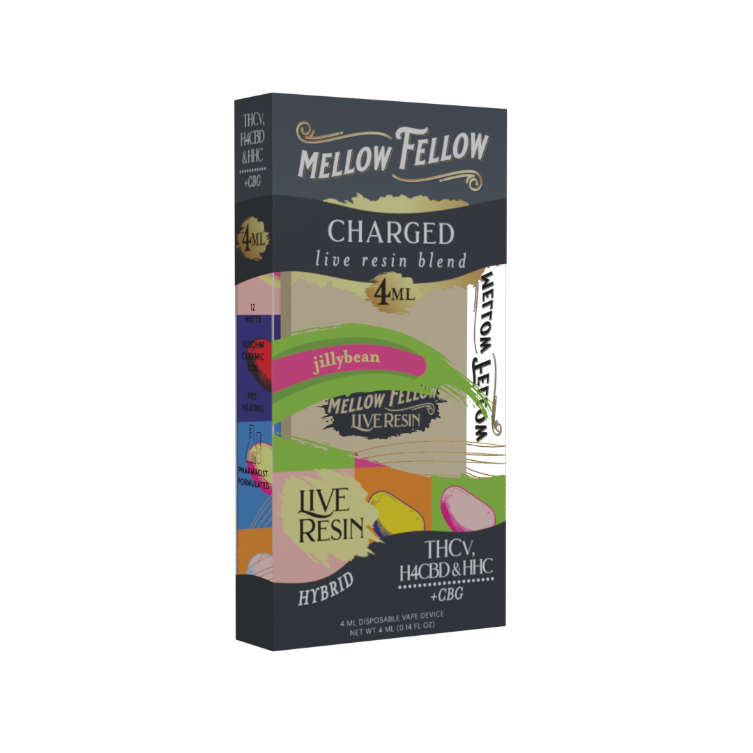 Mellow Fellow Charged Blend 4ml Live Resin Disposable Vape Jilly Bean Best Price