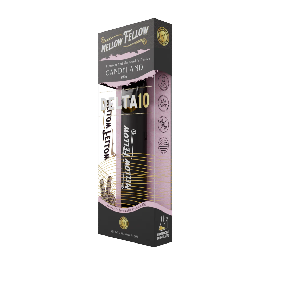 Mellow Fellow Delta 10 THC Premium 2ml Disposable Vape Candyland Best Price