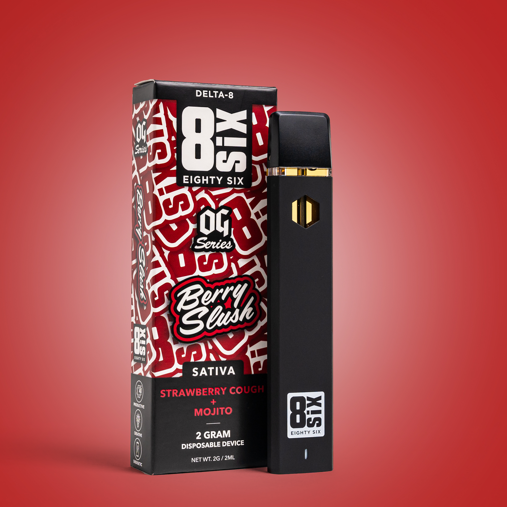 Eighty Six Berry Slush Delta-8 THC 2G Disposable (Strawberry Cough) Best Price