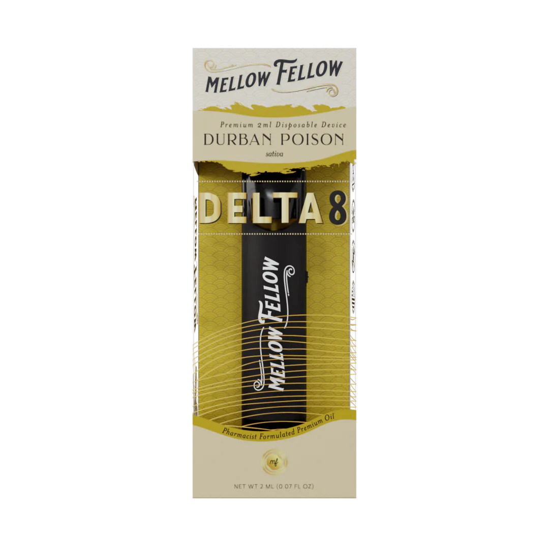Mellow Fellow Delta 8 THC Premium 2ml Disposable Vape Durban Poison Best Price