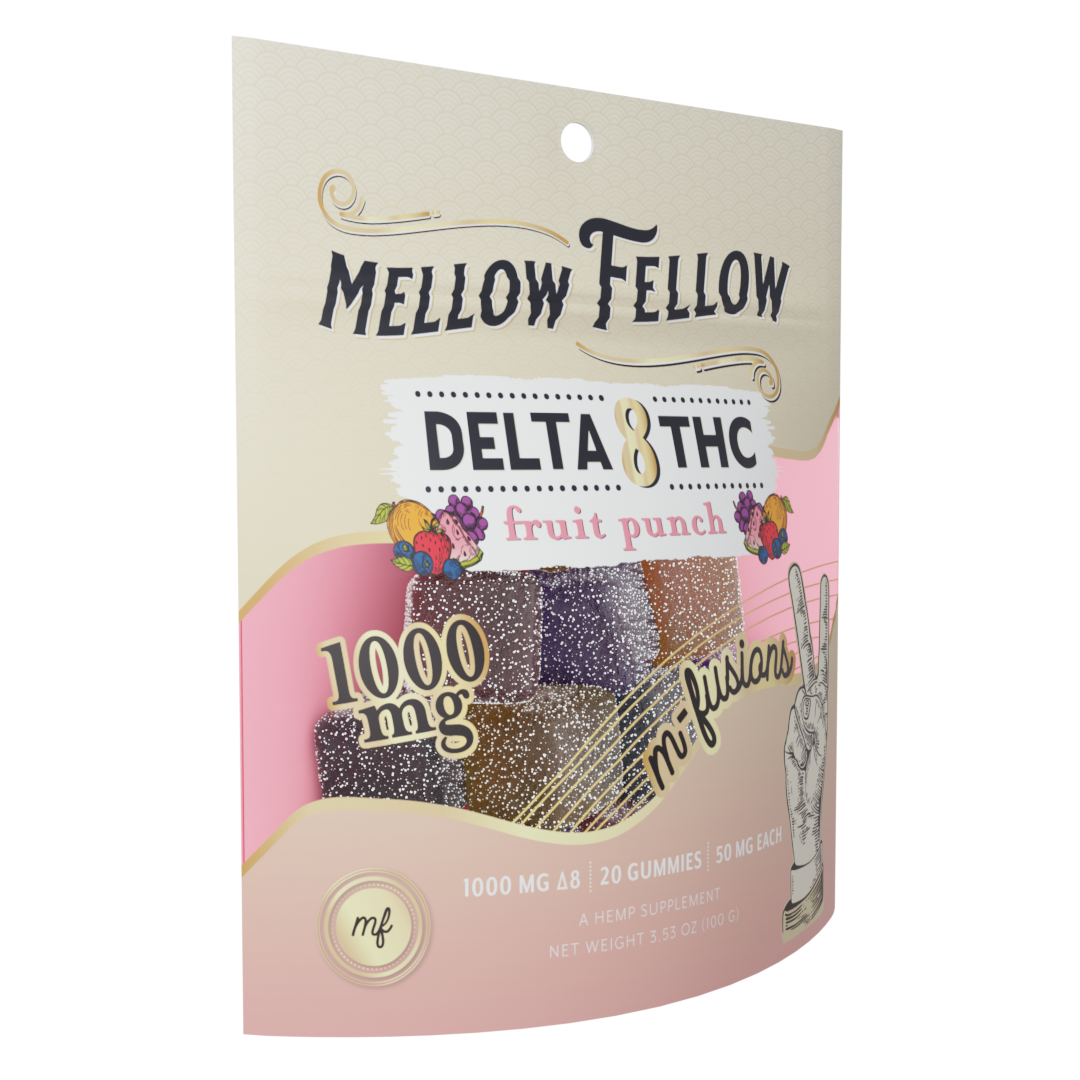 Mellow Fellow Delta 8 THC M-Fusions Fruit Punch Gummies 20ct 1000mg Best Price