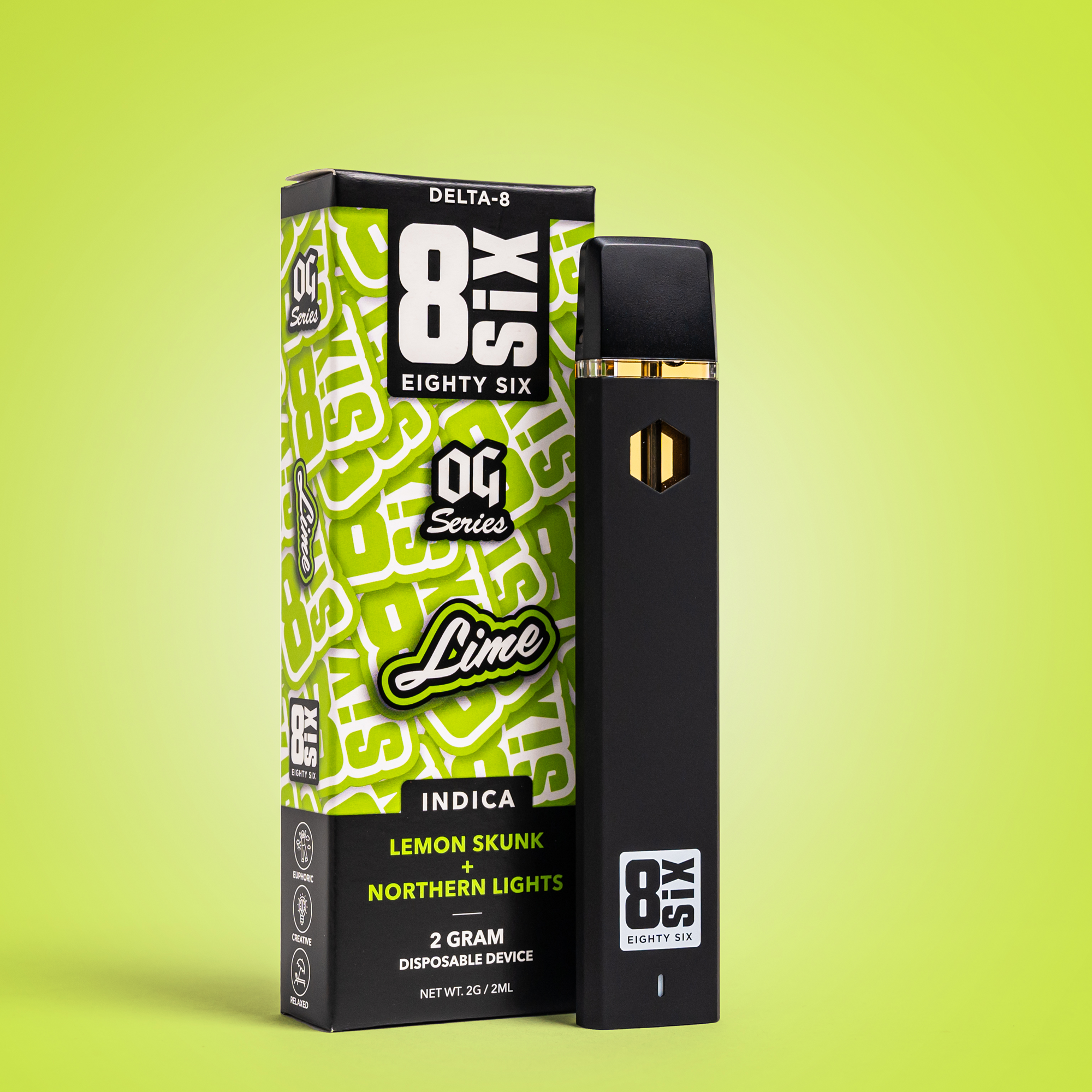 Eighty Six Lime Delta-8 THC 2G Disposable (Lemon Skunk) Best Price