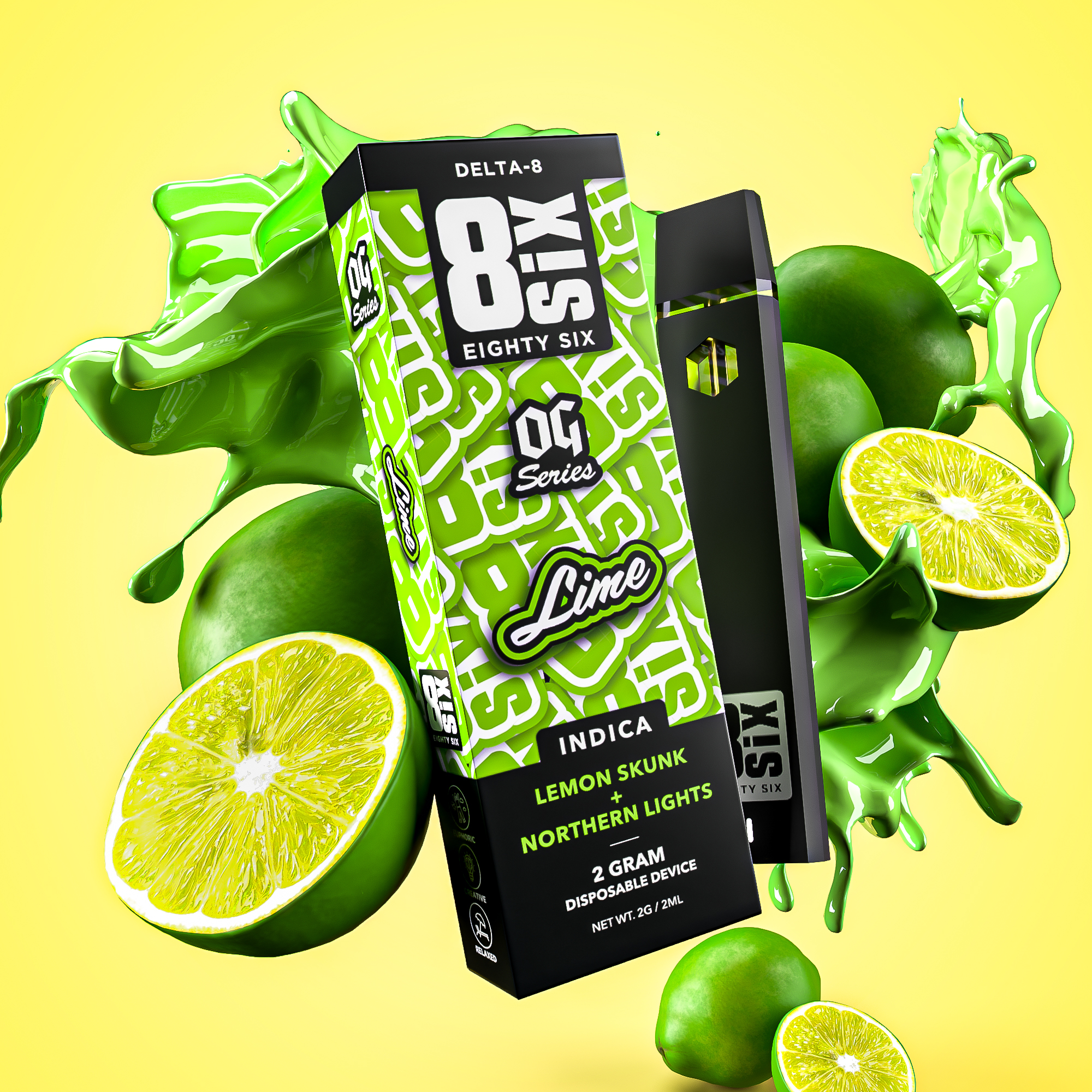 Eighty Six Lime Delta-8 THC 2G Disposable (Lemon Skunk) Best Price