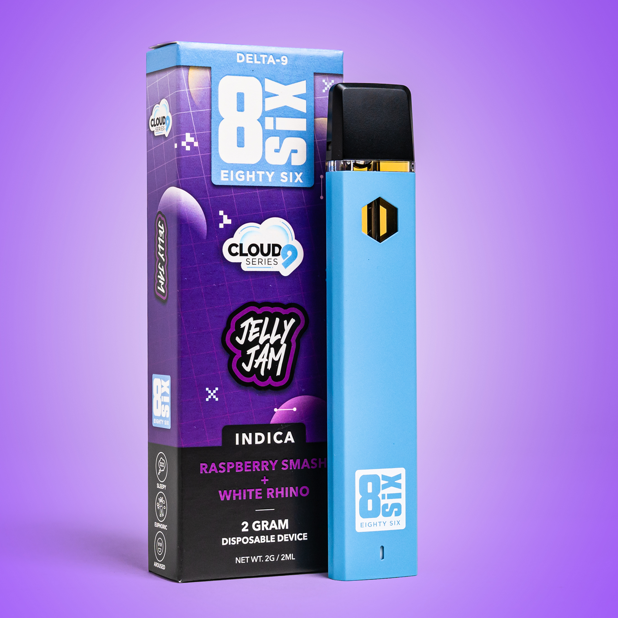 Eighty Six Jelly Jam Delta-9 THC 2G Disposable (Raspberry Smash) Best Price