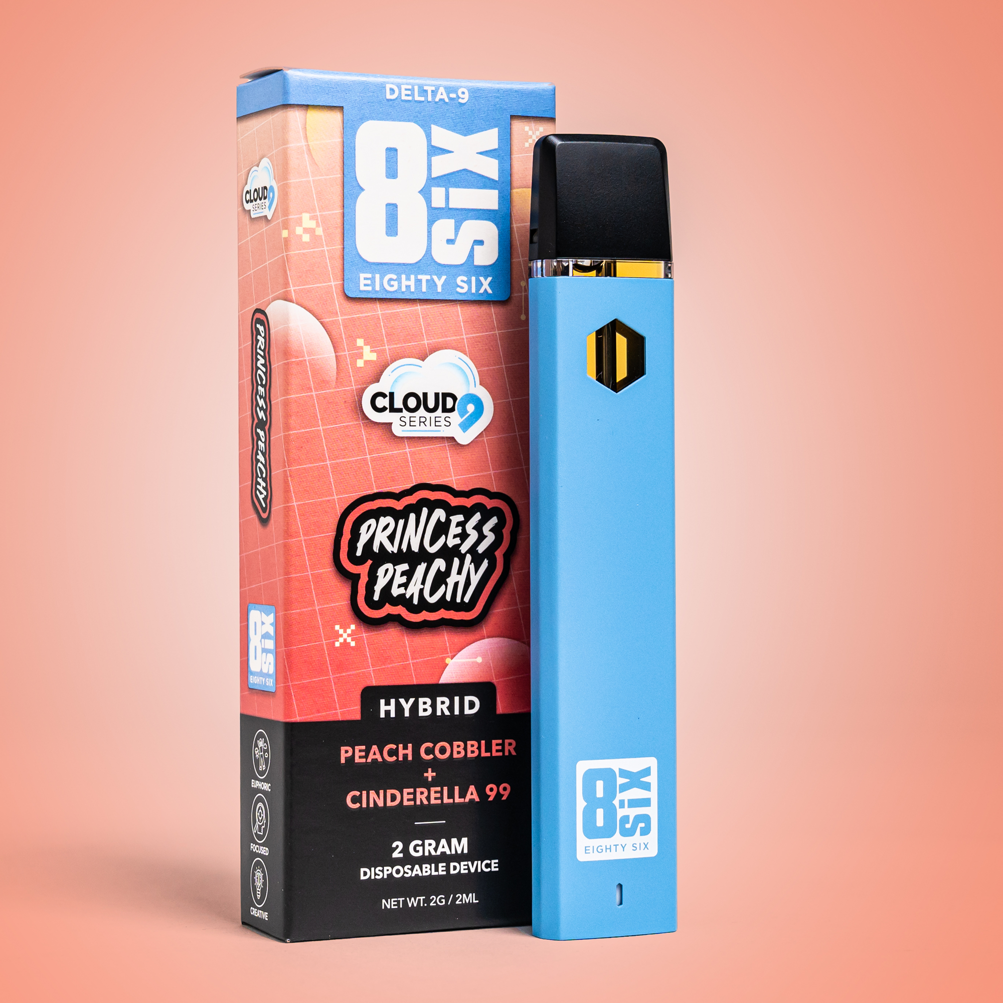 Eighty Six Princess Peachy Delta-9 THC 2G Disposable (Peach Cobbler) Best Price