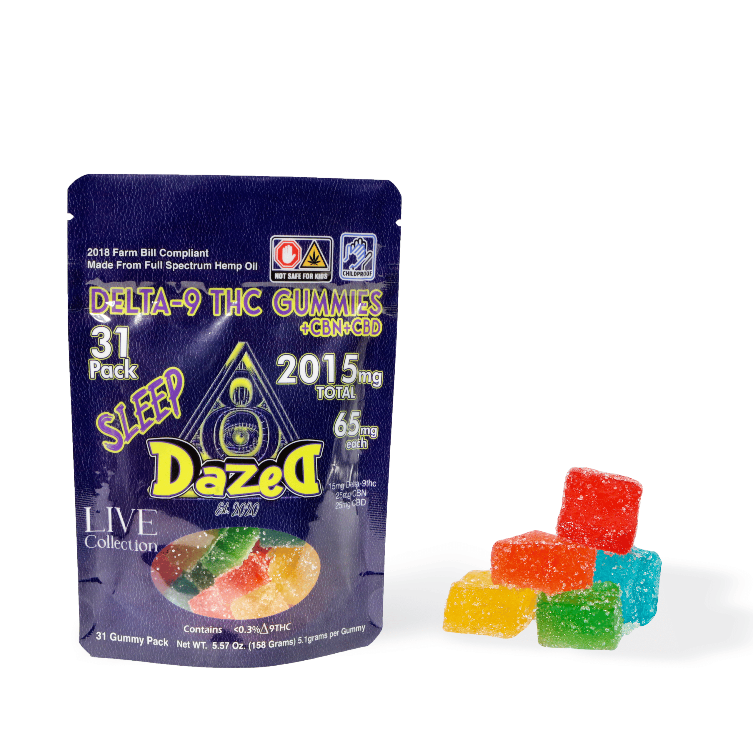 DazeD8 LIVE 65mg Delta-9 THC Gummies (31pc) Best Price