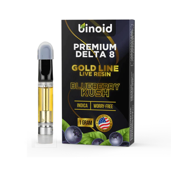 Binoid Delta 8 Live Resin Vape Cartridge - Blueberry Kush Best Price