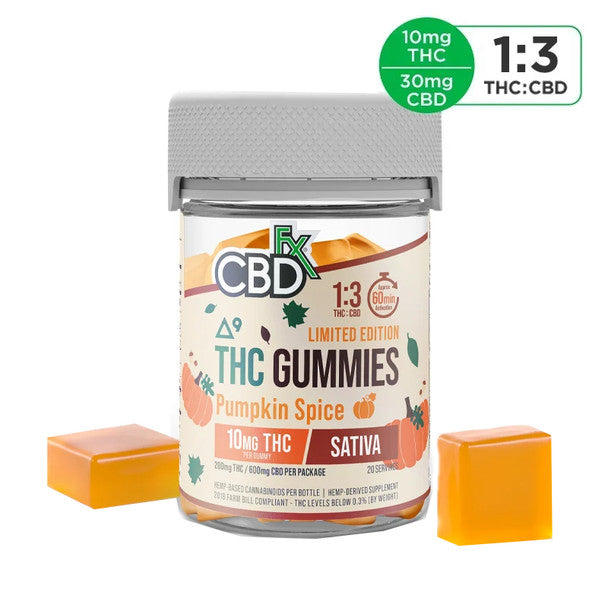 Delta 9 Gummies - D9 + CBD 1:3 Limited Edition Gummies - Pumpkin Spice - 10mg - By CBDfx Best Price