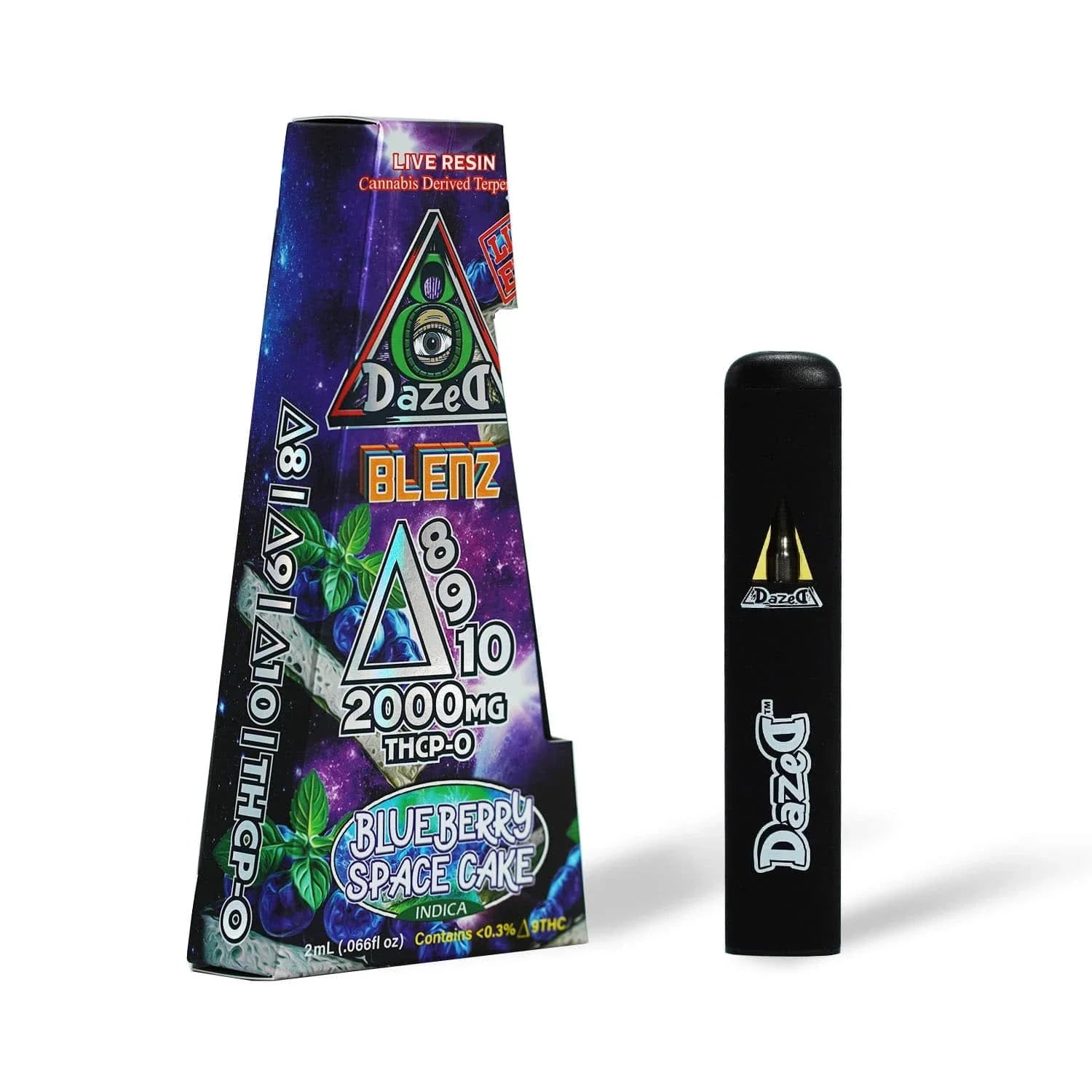 DazeD8 Blueberry Space Cake D8 + D9 + D10 + THCP-O Live Resin Disposable (2g) Best Price