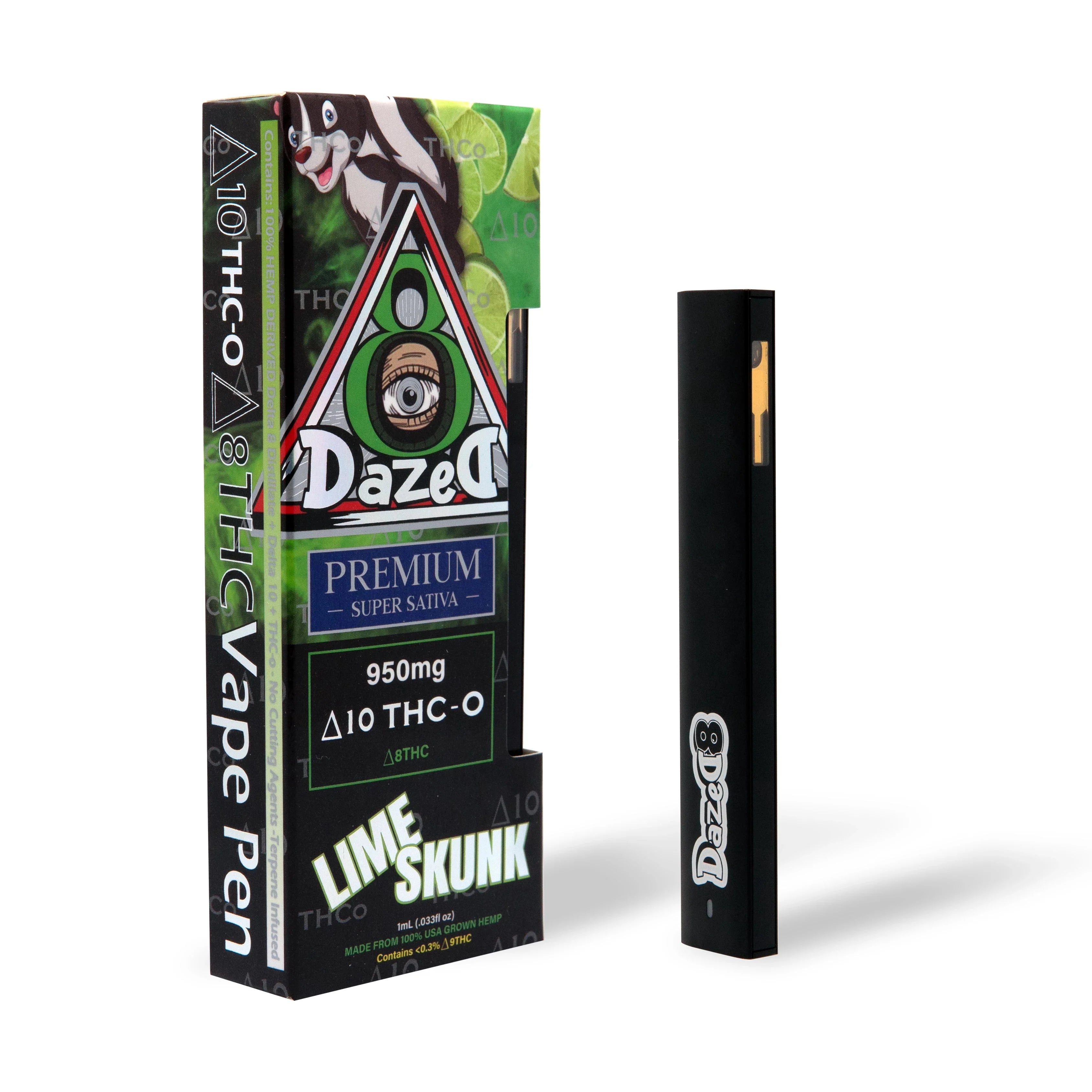 DazeD8 Lime Skunk Delta 10 THC-O Disposable (1g) Best Price