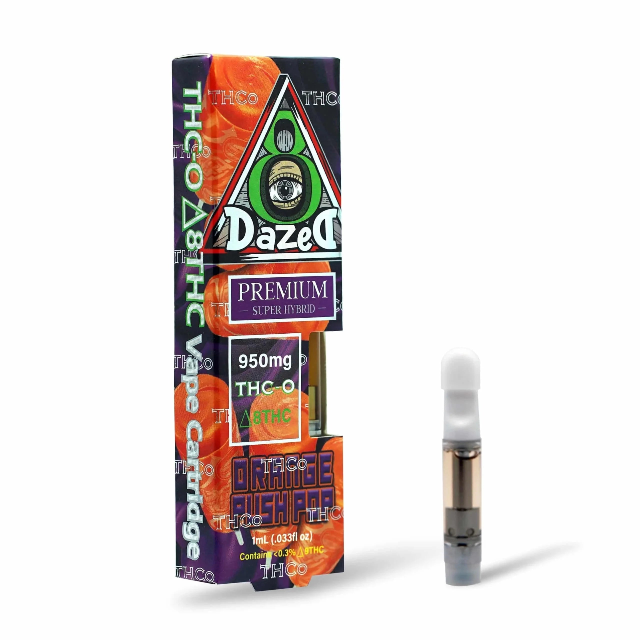 DazeD8 Orange Push Pop Delta 8 THC-O Cartridge (1g) Best Price