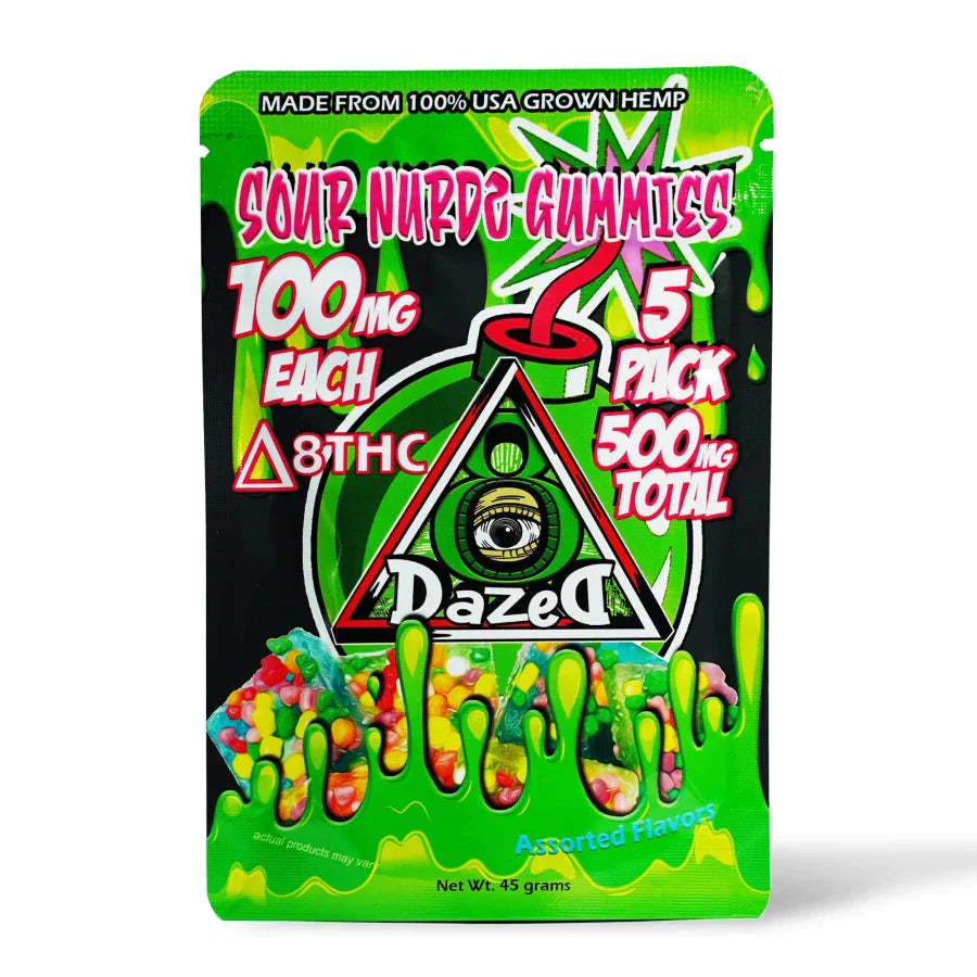DazeD8 Sour NURDZ Delta 8 Gummies pc (100mg) Best Price
