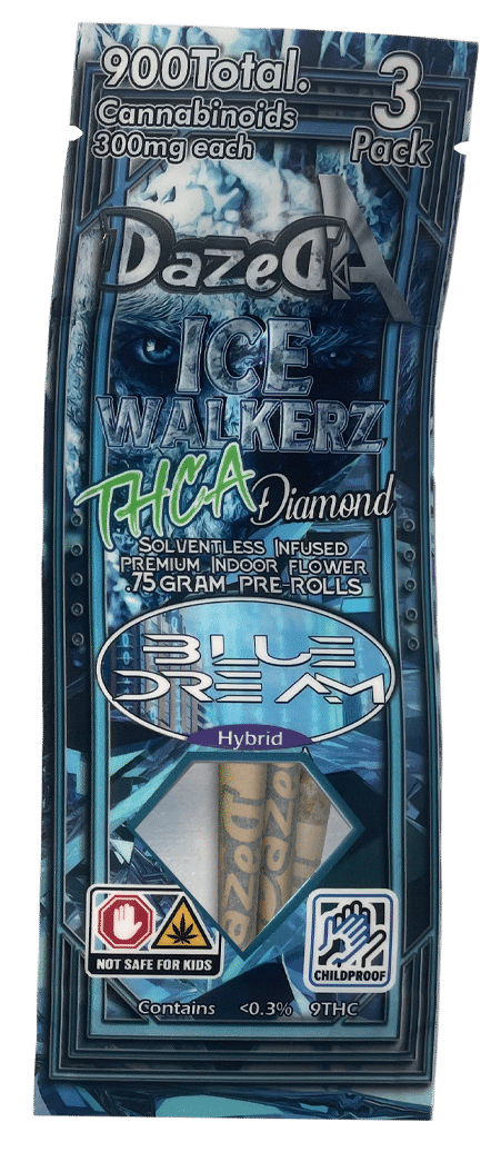 DazedA THC-A Diamonds Icewalkers 3-Pack Pre-Rolls (2.25g) Best Price