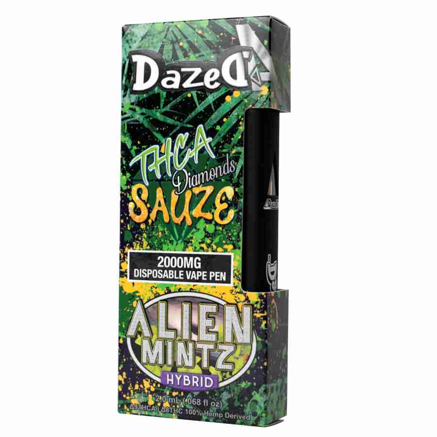 DazedA THCA Diamonds Sauze Disposable Vape Pen Alien Mintz 2g Best Price