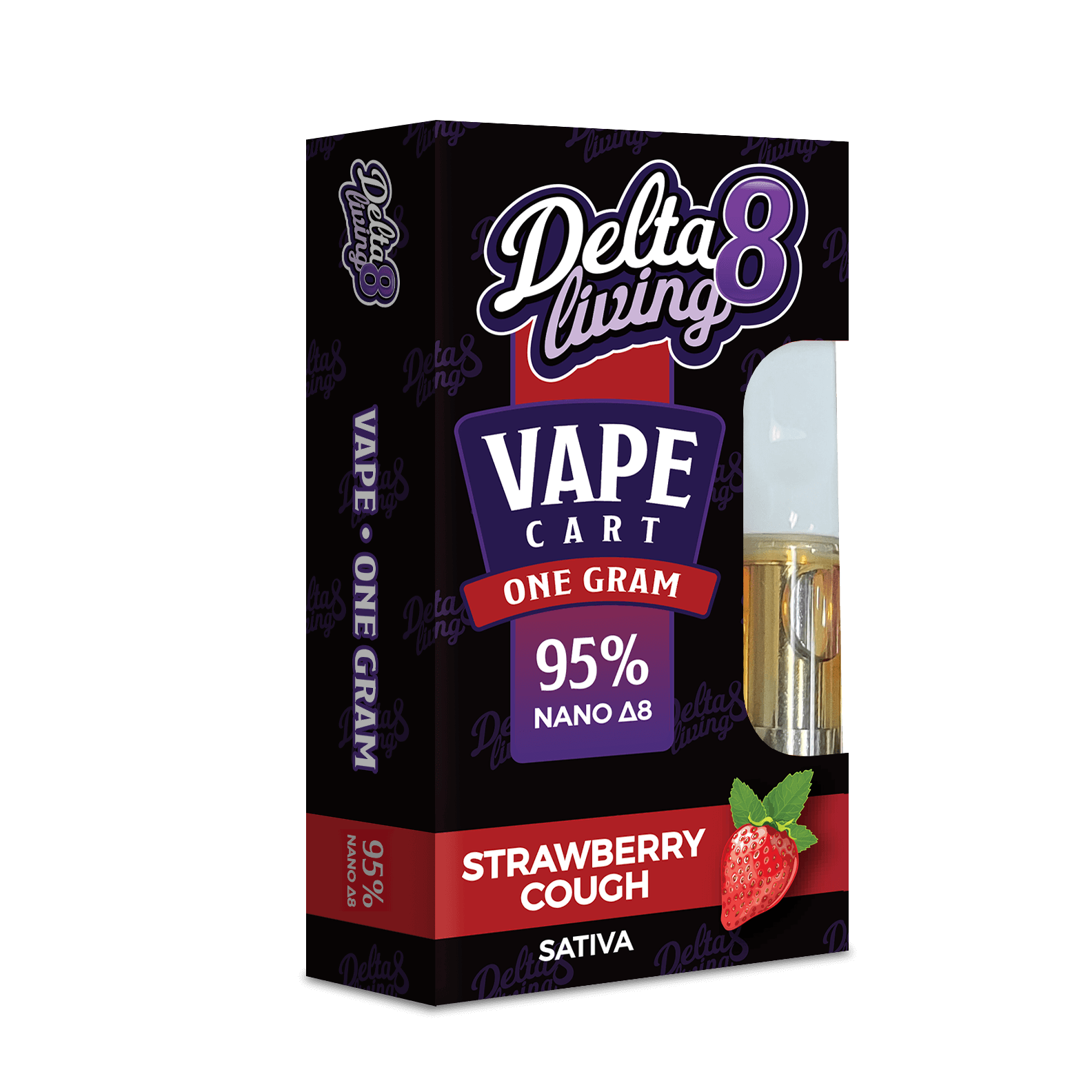 CBD Living | Strawberry Cough Sativa Delta 8 Vape Cartridge 950mg Best Price