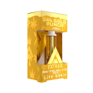 Delta Extrax - Delta 11 Vape - Live Resin Cartridge - 24K Gold Punch (2g) Best Price