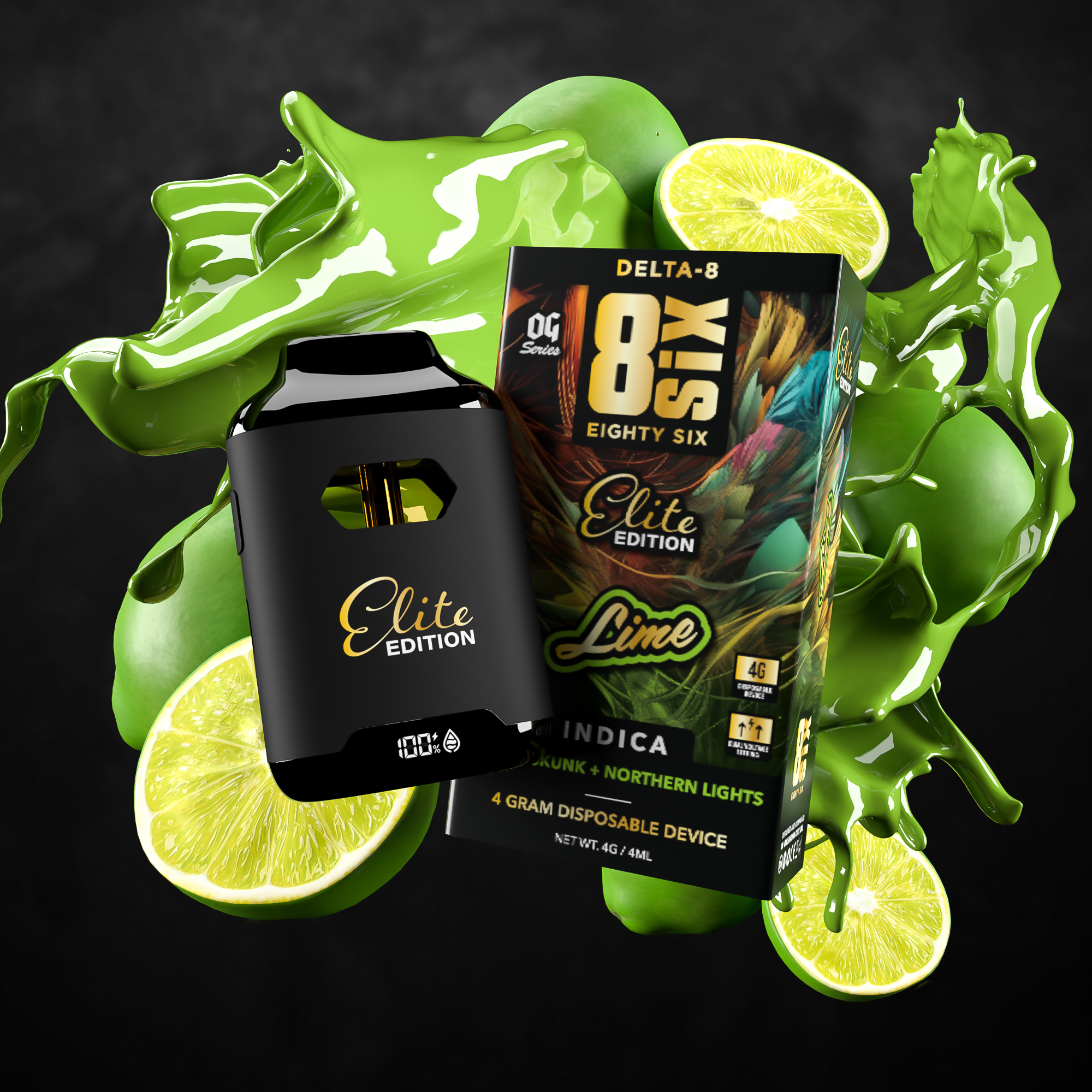 Eighty Six Lime Elite Edition Delta-8 THC 4G Disposable (Lemon Skunk) Best Price