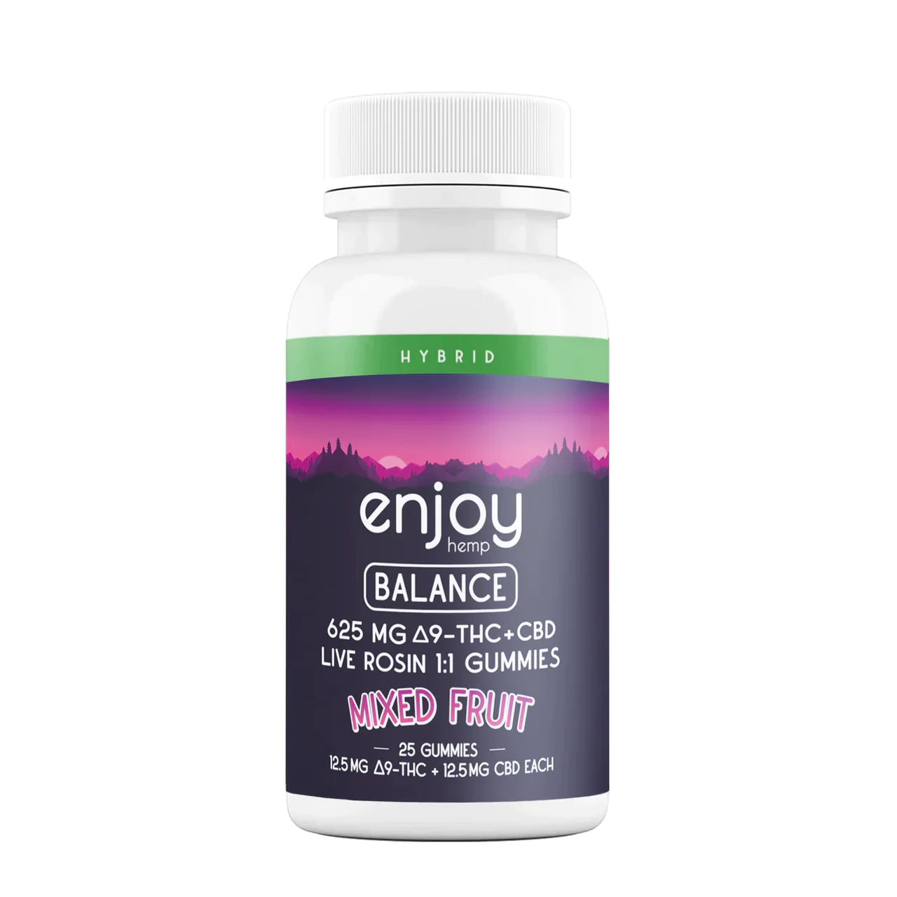 Enjoy Hemp Balance 1:1 Live Rosin Delta 9 THC/CBD Gummies - 25 mg each Hybrid Best Price
