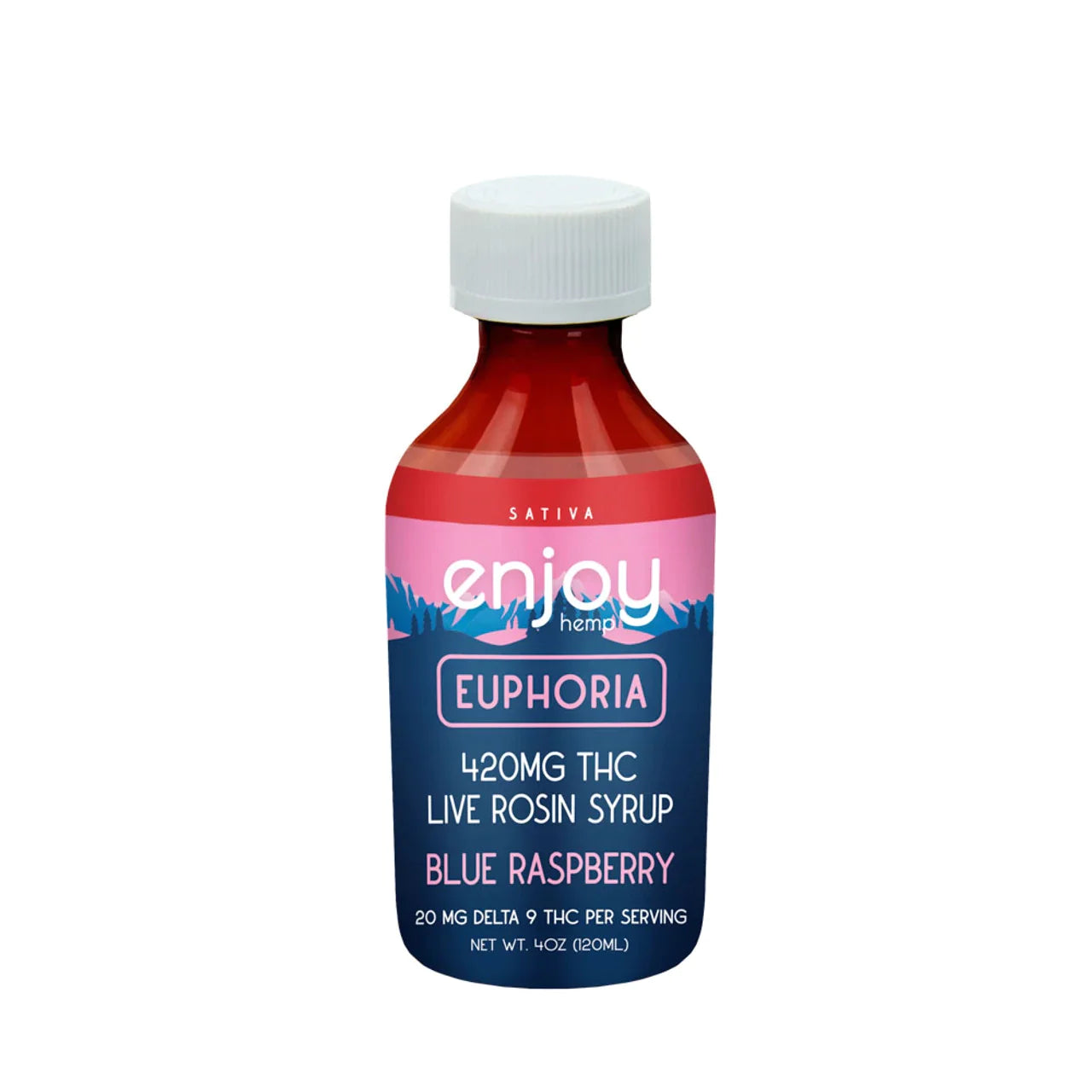 Enjoy Hemp Fast-Acting Live Rosin 420mg Delta 9 THC Syrup for Euphoria - Blue Raspberry Sativa Best Price