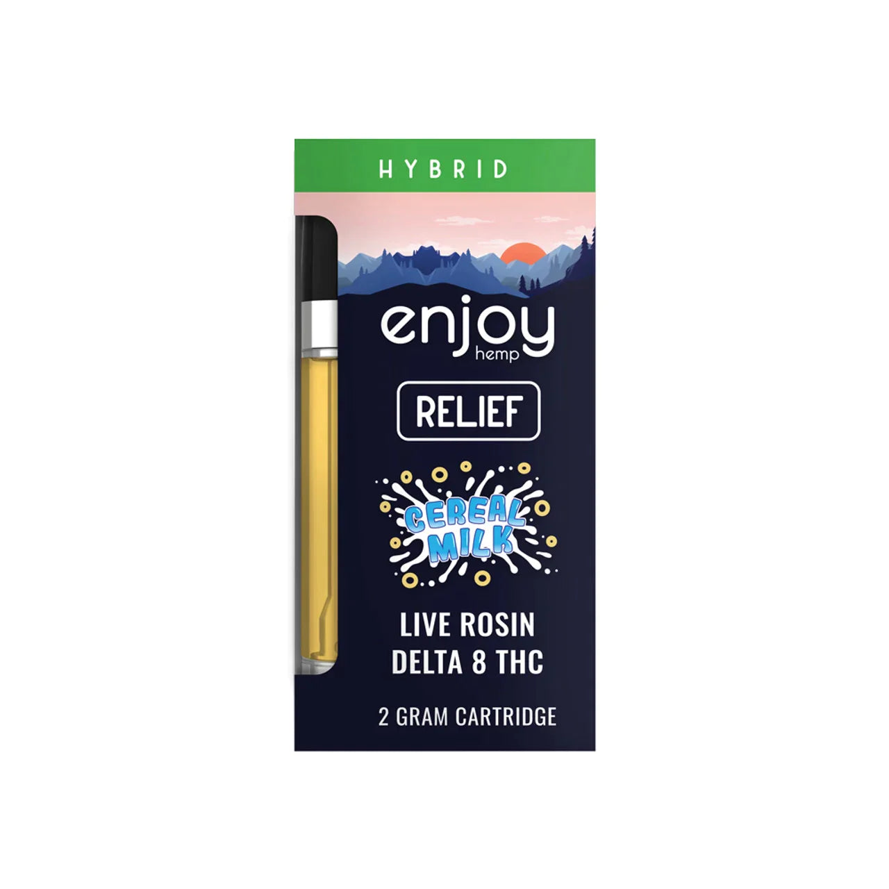 Enjoy Hemp Live Rosin Delta 8 THC 2G Cartridge for Relief - Cereal Milk Hybrid Best Price